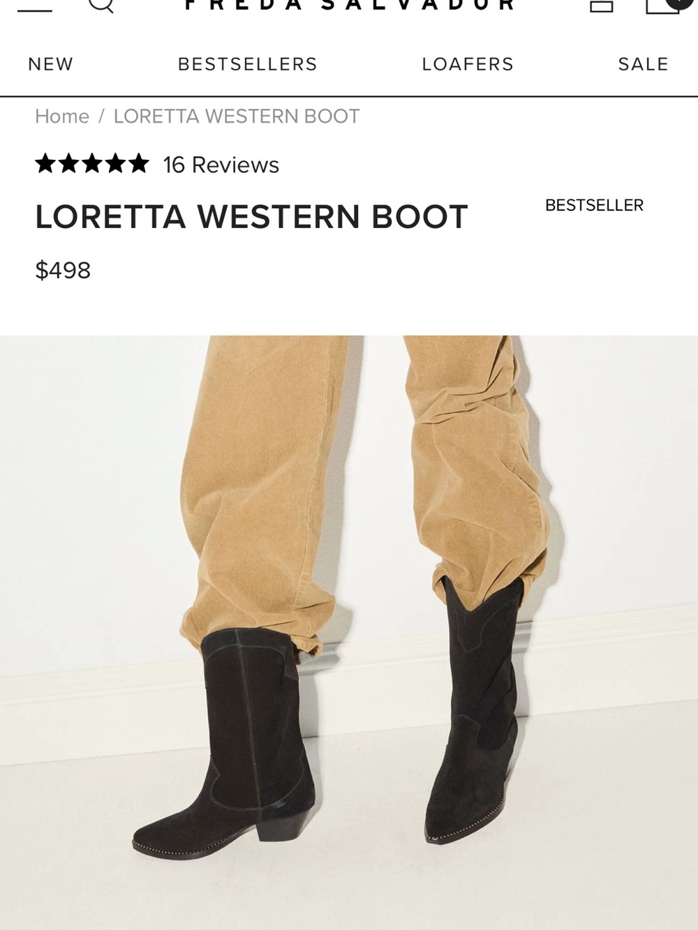 Freda Salvador Black Suede Mid-Calf Heeled Boot